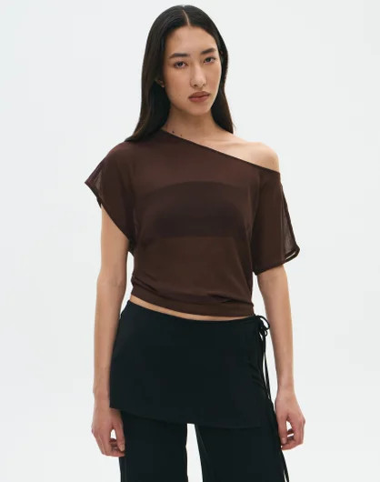 Chiffon Sheer Off Shoulder Blouse | Glassons (Australia)