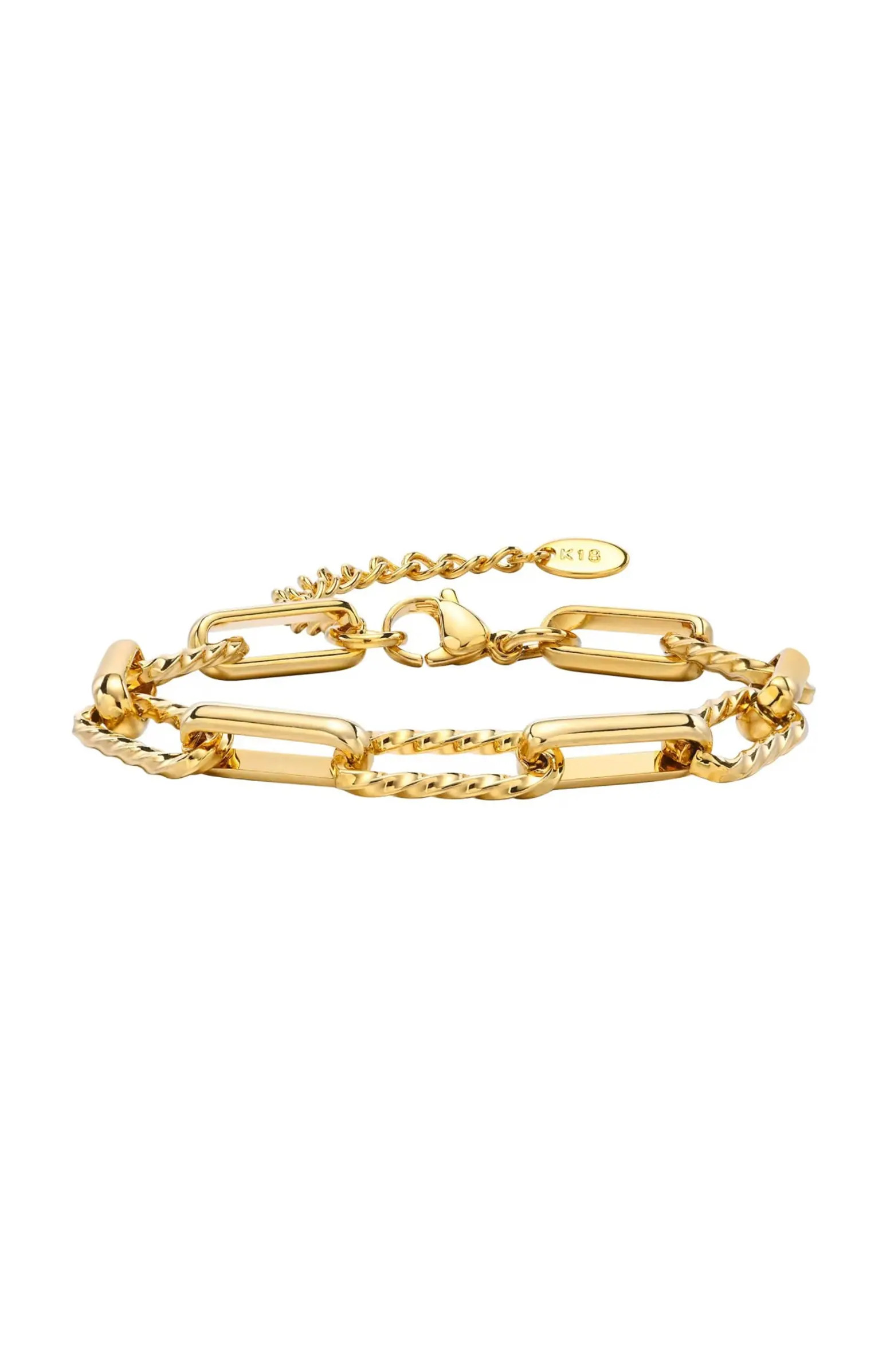 Sienna Adjustable Paperclip Chain Stackable Bracelet | Nordstrom