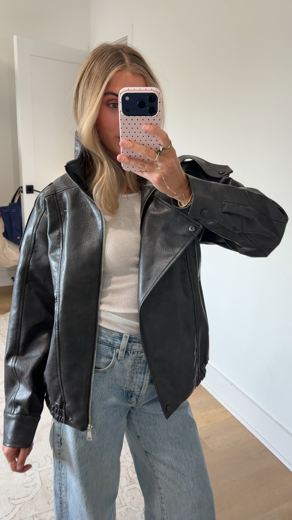 Amazon size small Cicy Bell Womens Faux Leather Jackets Oversized Zip Up Motor Biker Coats
Winter Outerwear, Loose Fit, Trendy Casual, Elastic Hem, Long Sleeve, Stand Collar, Side Pockets, Snap Button Bomber Jackets

#LTKSaleAlert #LTKSeasonal #LTKootd