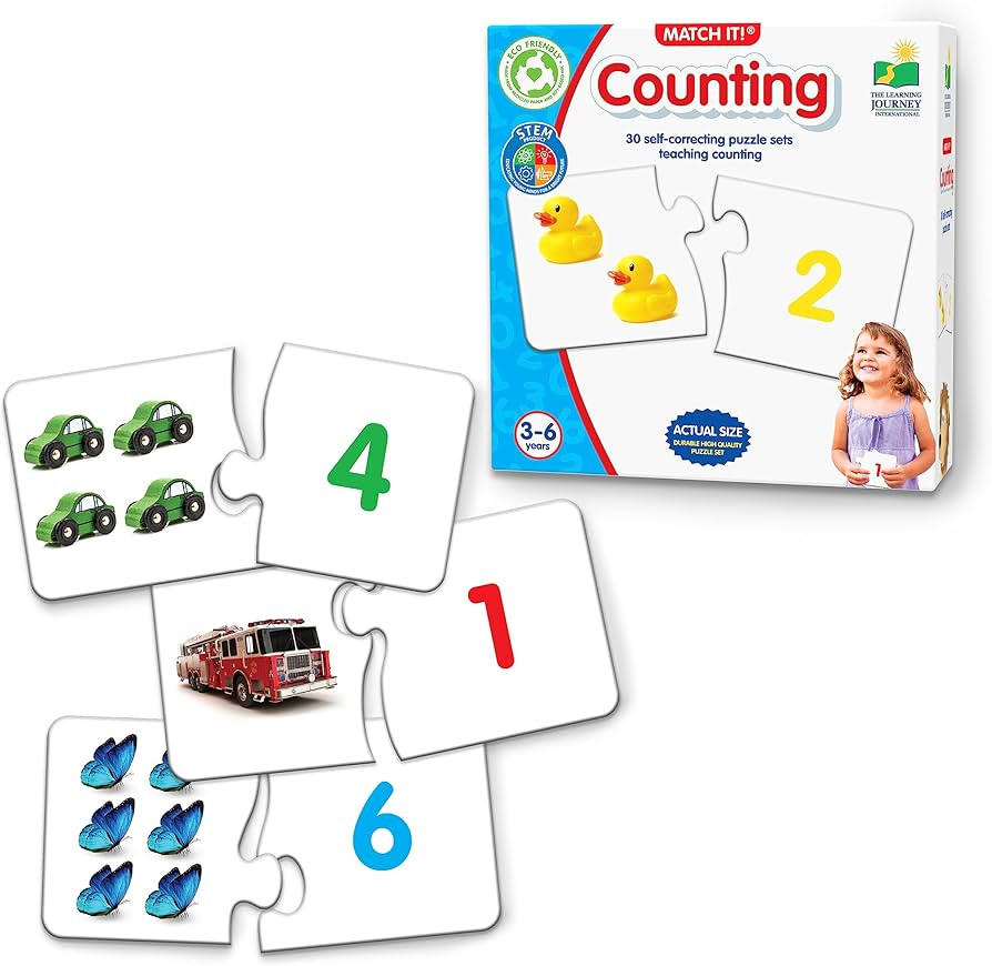 The Learning Journey: Match It! - Counting - 30 Piece Self-Correcting Number & Learn to Count Puz... | Amazon (US)