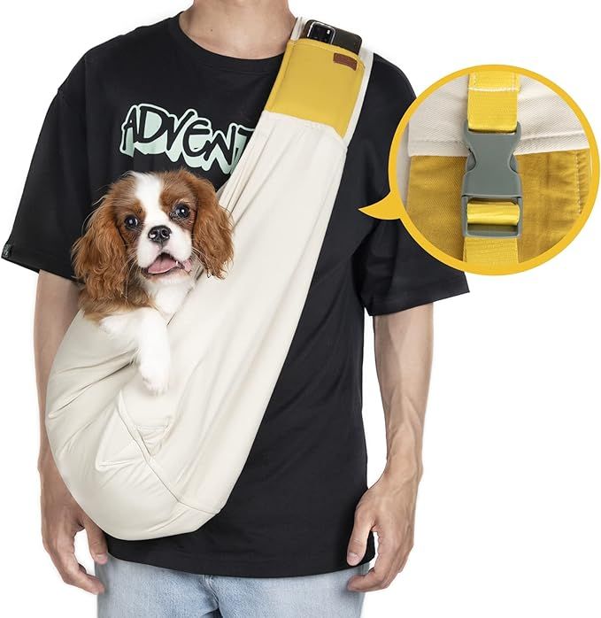 Dog Sling Carrier，Adjustable Shoulder Strap Length Puppy Carrier for Small Dogs，Suitable for ... | Amazon (US)