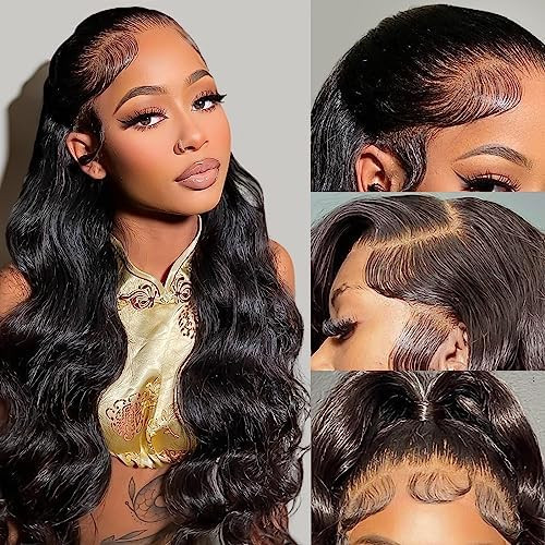 Benehair 26 Inch Body Wave Lace Front Wigs Human Hair 13x4 Lace Frontal Glueless Wigs Human Hair ... | Amazon (US)