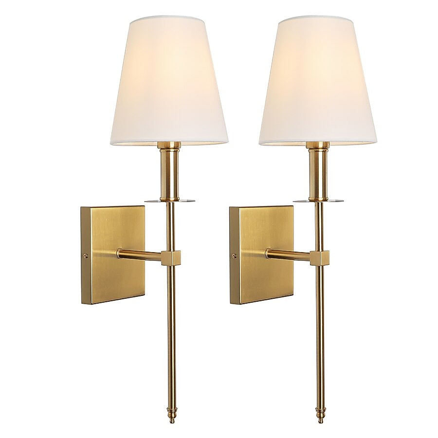 LamQee 6-in W 2 -Light Gold Farmhouse Wall Sconce | Lowe's