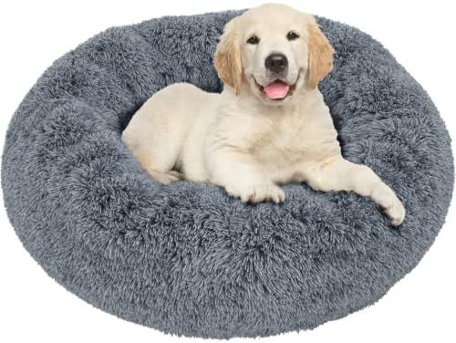 Amazon.com : Active Pets Plush Calming Dog Bed, Donut Dog Bed for Small Dogs, Medium & Large, Ant... | Amazon (US)