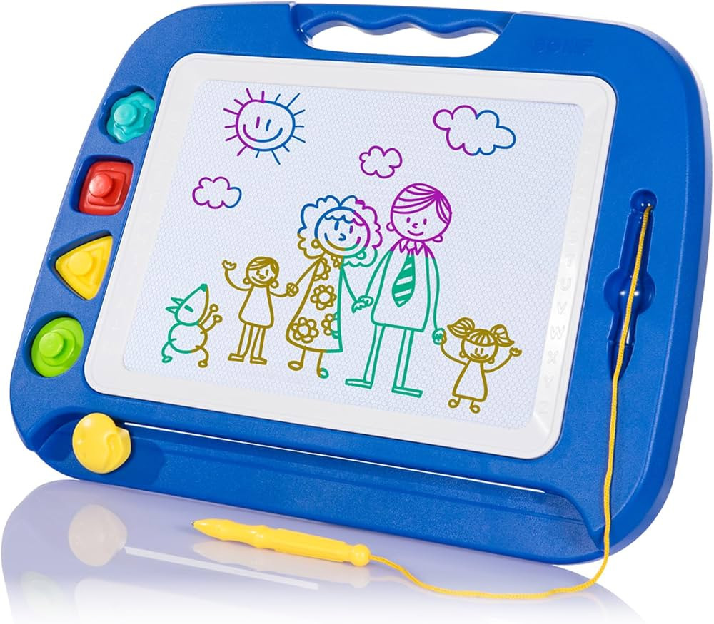 SGILE Large Magnetic Drawing Board - 4 Colors 16×13in Writing Painting Doodle Pad with 4 Stamps ... | Amazon (US)