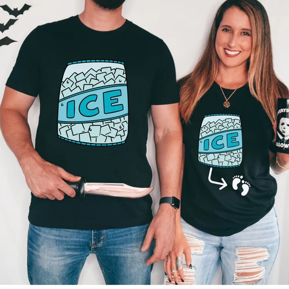 Halloween Pregnancy Announcement Shirt, Halloween Couples Costumes, Maternity Halloween tee, Preg... | Etsy (US)