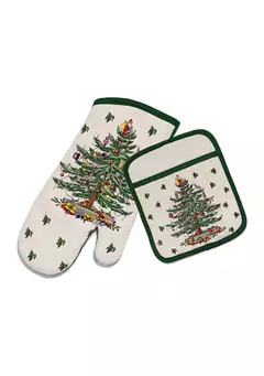 Avanti Christmas Tree Oven Mitt and Pot Holder Set | Belk