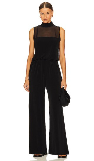 Mesh Turtleneck Jumpsuit in Black | Revolve Clothing (Global)