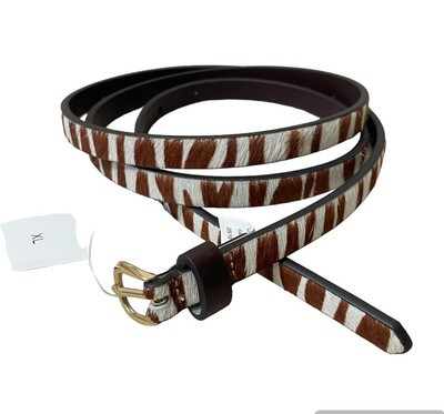 Banana Republic Zebra Calf Hair Faux Leather Thin Belt Brown White NWT Size XL  | eBay | eBay US