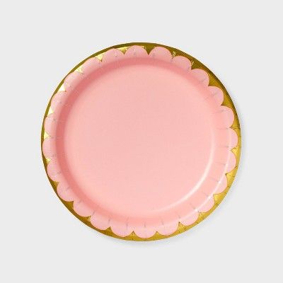 8.5" 10ct Light Pink Scalloped Dinner Plates - Spritz™ | Target
