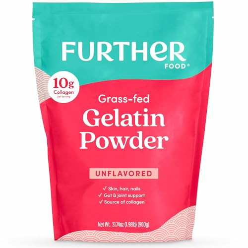 Further Food Gelatin | Grass-Fed, Pasture-Raised, Non-GMO | Unflavored, Excellent Source of Collagen | Pure Beef Gelatin Powder (Large 31.74oz) | Amazon (US)
