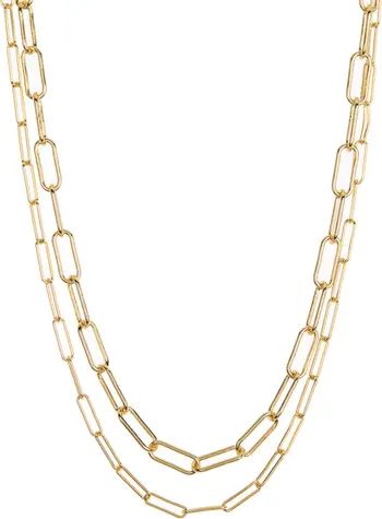14K Gold Plated 3mm & 4mm Paperclip Chain Necklace Set | Nordstrom Rack