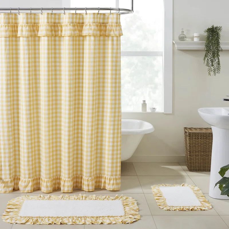 Annie 100% Cotton Gingham Shower Curtain | Wayfair North America