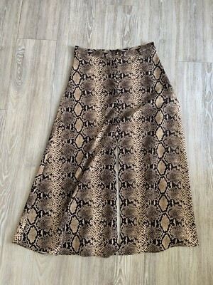 Zara Snake Animal Print Midi Aline Skirt Size S Button And Split Front  | eBay | eBay UK
