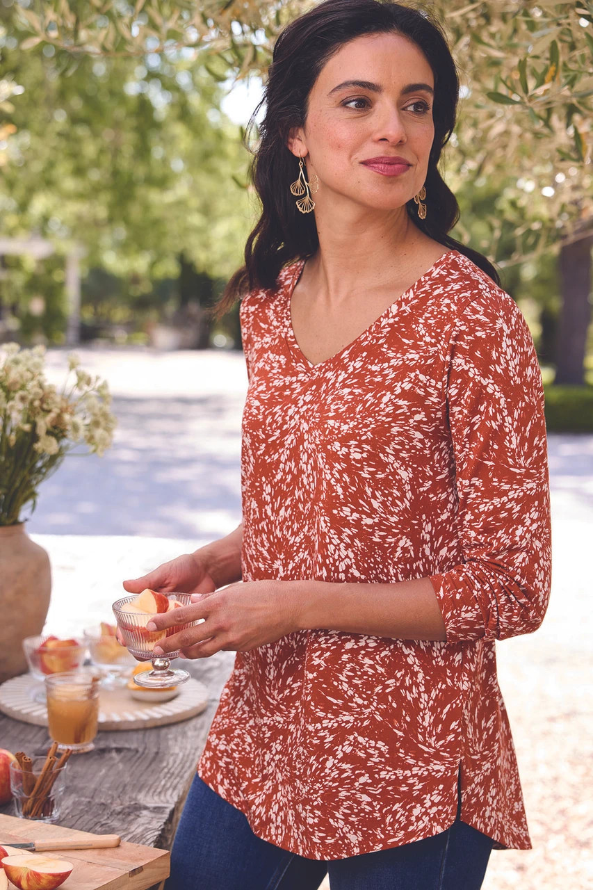 Pima Isabel Abstract Waves LS Tunic | Soft Surroundings