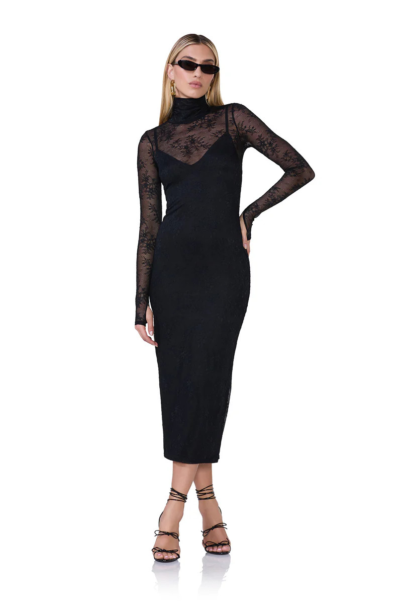 Shailene Lace Dress - Noir | ShopAFRM