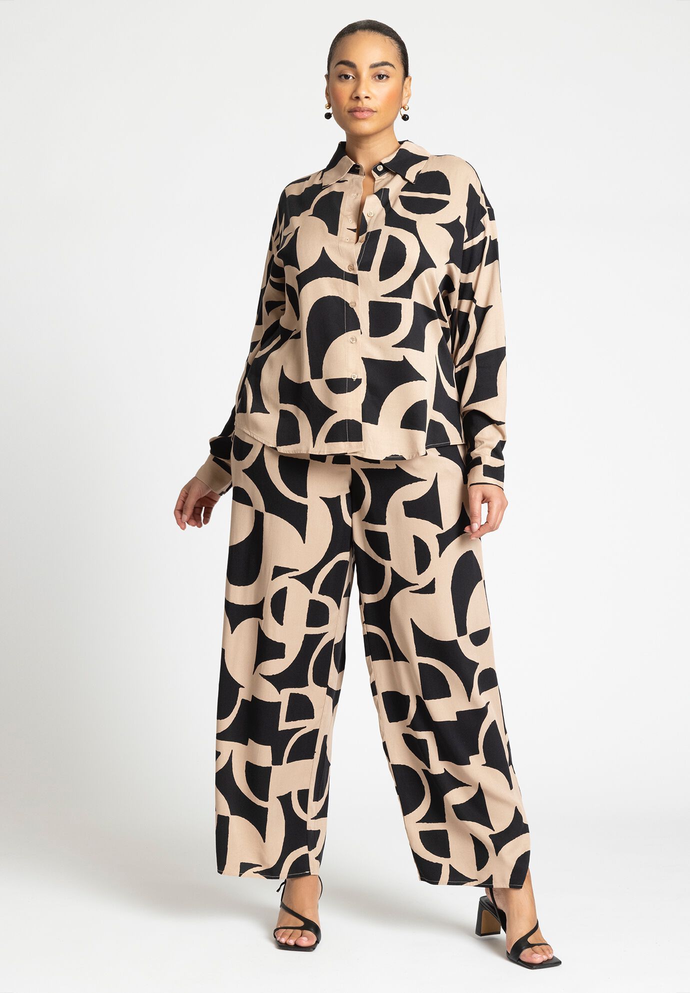 Printed Wide Leg Pant | Eloquii