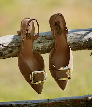 Gianni Bini x Sydney Silverman Sara Suede Buckle Hardware Slingback Pumps | Dillard's | Dillard's