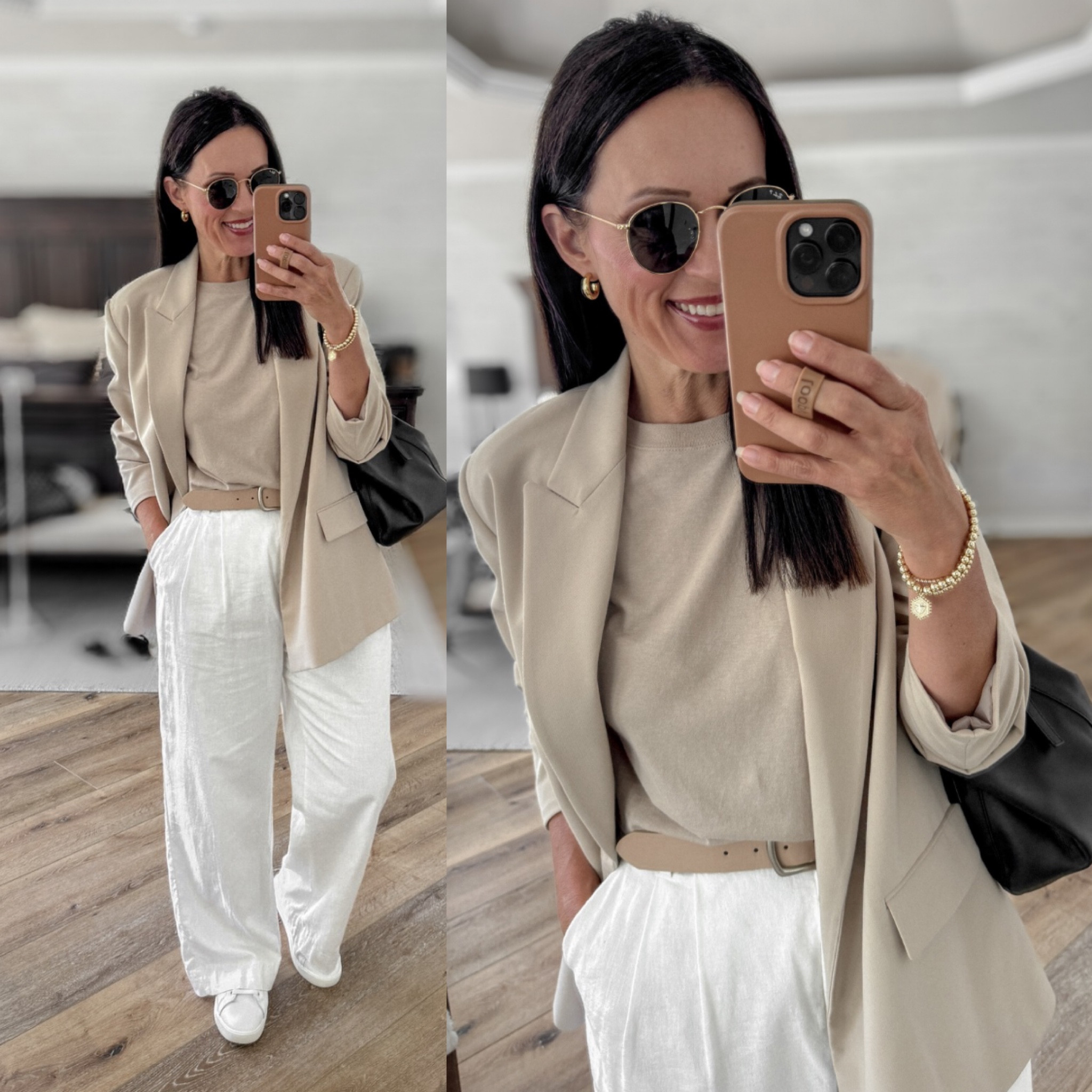 Business casual Pinterest inspo! Summer neutrals make a great option for casual Fridays. 

Sizing:
Oversized blazer-old Zara, linked similar. 
Muscle t-shirt-Target, wearing small
White linen pants-Abercrombie, wearing 6

casual outfit | casual Friday | neutral blazer 

#LTKOver40 #LTKFindsUnder50
