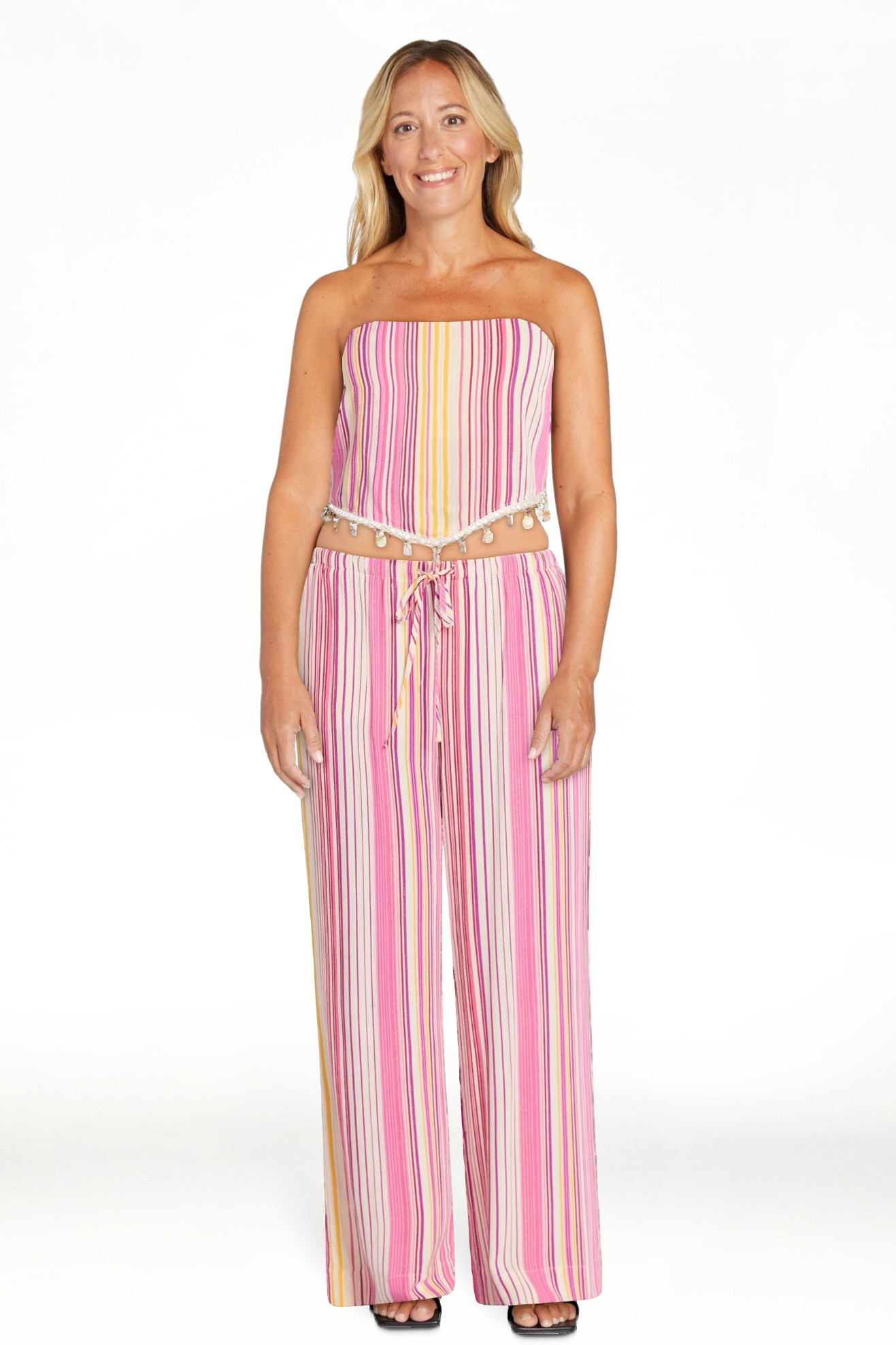 No Boundaries Scarf Top and Beach Pants Set, 2-Piece, Women's XXS-XXL | Walmart (US)
