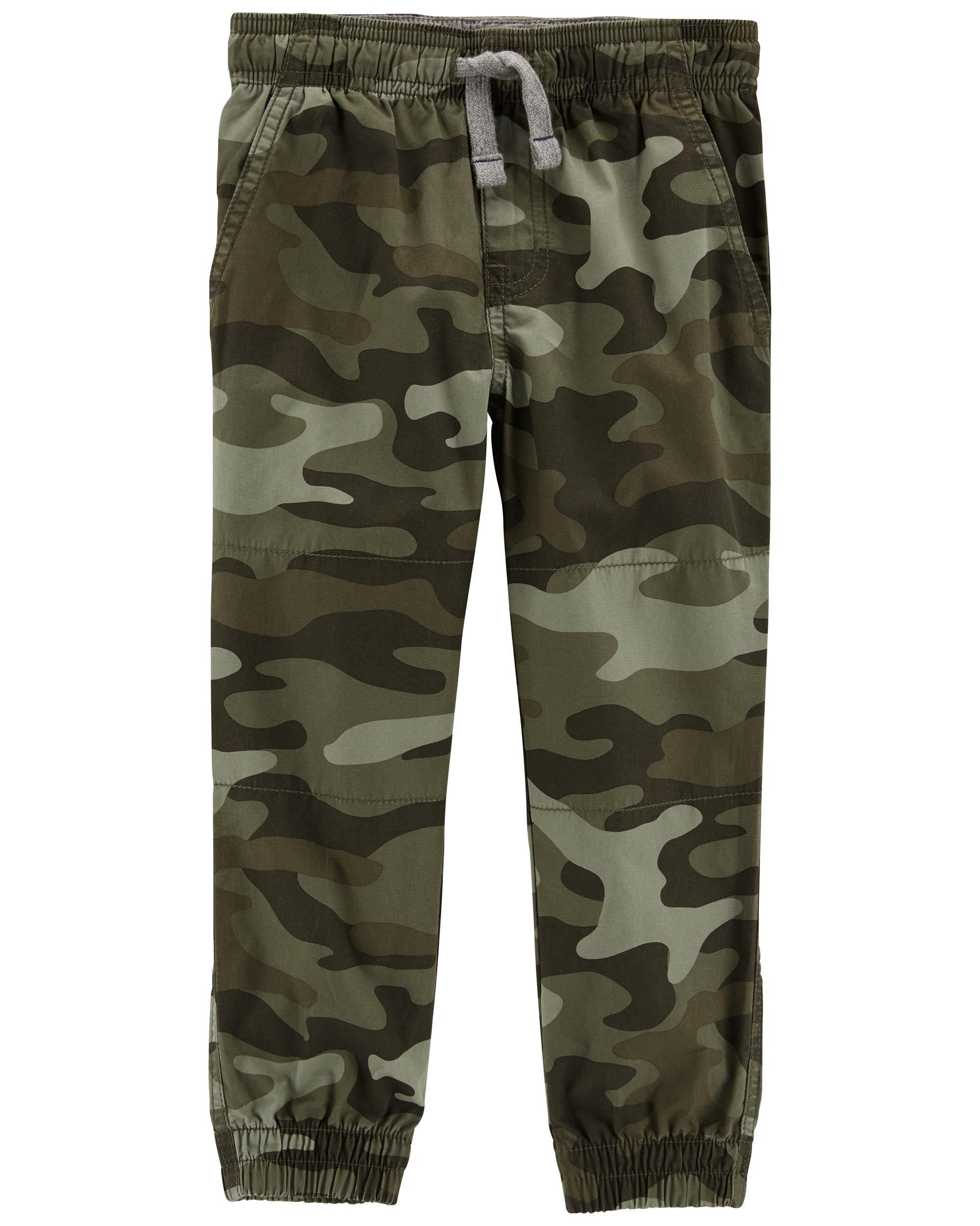 Toddler Elastic Waist Camo Print Poplin Joggers | Carter's