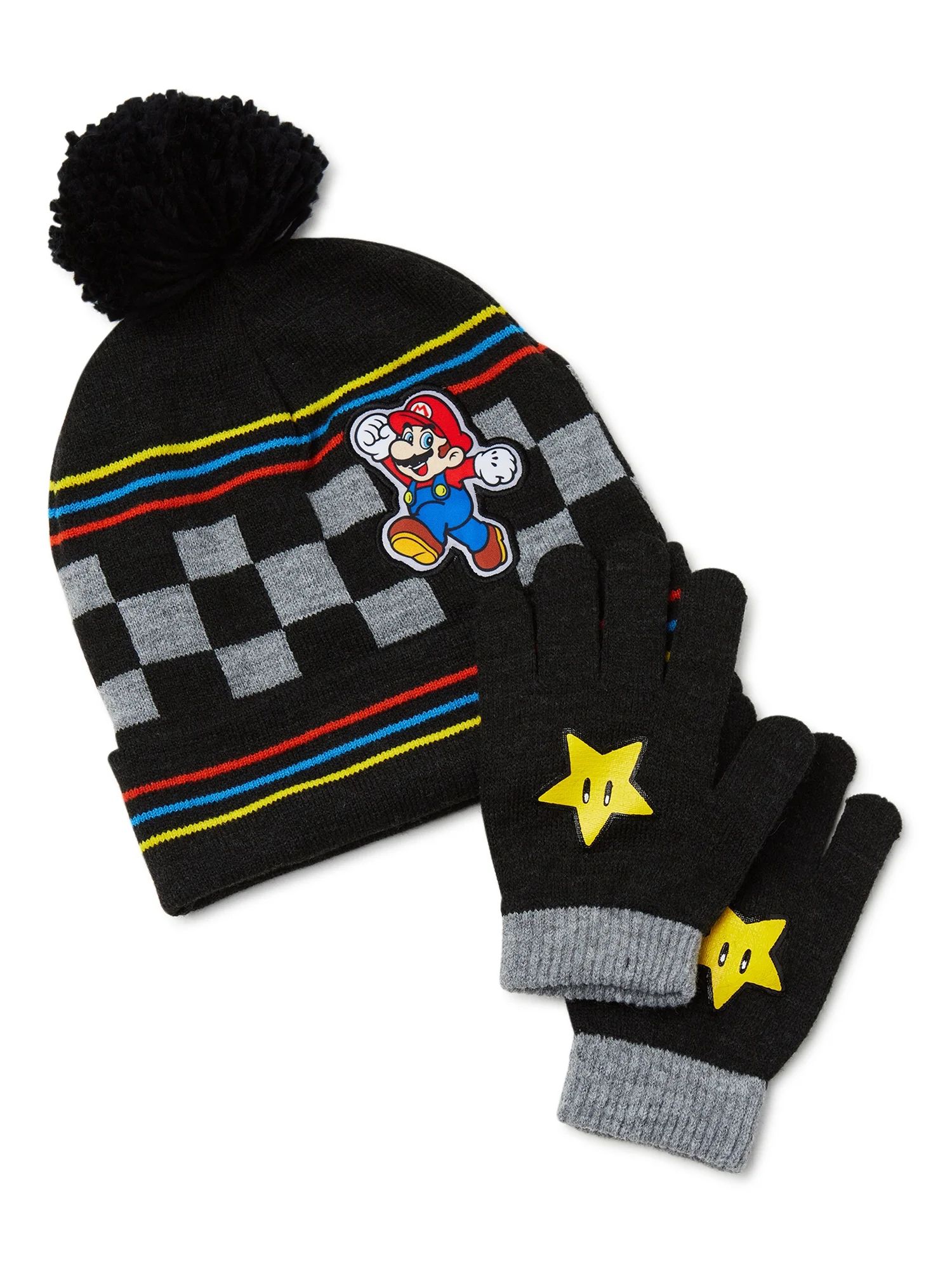 Nintendo Super Mario Boys Pom Beanie with Matching Gloves, 2-Piece | Walmart (US)
