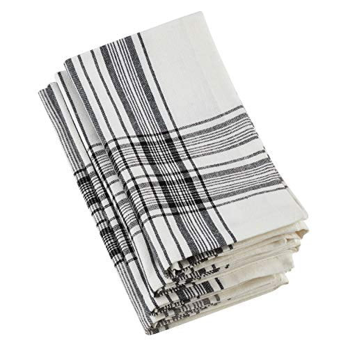 Occasion Gallery Black & White 100% Cotton Any Occasion Plaid Cloth Napkins (Set of 4), 20" Squar... | Walmart (US)