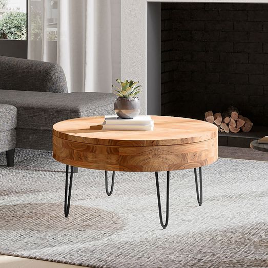 Bowed Legs Round Storage Coffee Table (31") | West Elm (US)