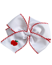 Apple Hand Embroidered Bow | Smockingbird Kids