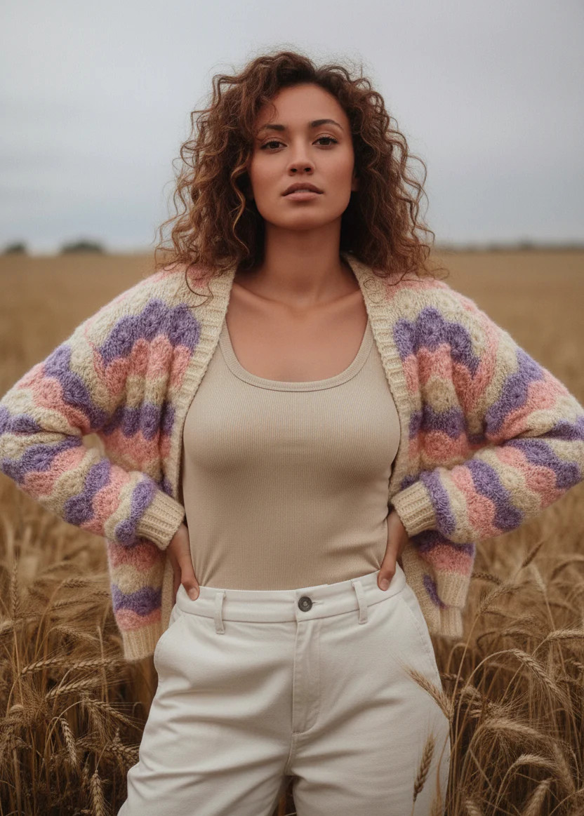 Scallop Pastel Knitted Cardigan | Saachi