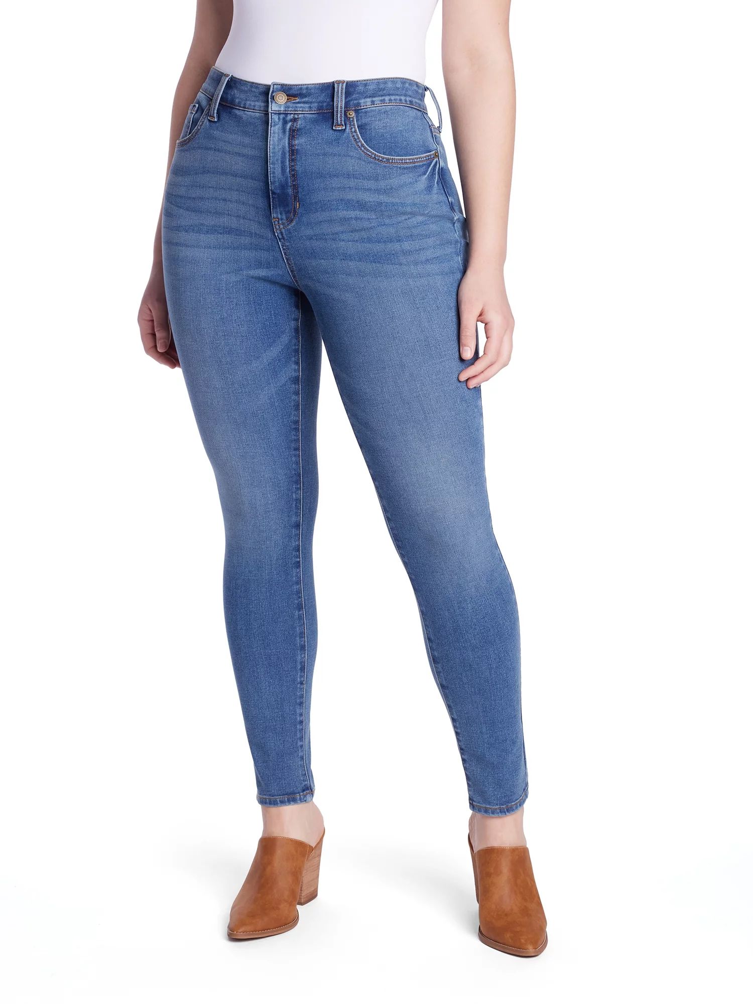 Time and Tru Women's High Rise Curvy Jeans, 29" Inseam for Regular, Sizes 4-22 | Walmart (US)