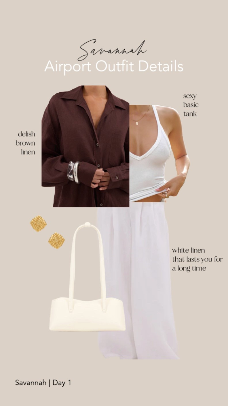 Linen choc - size 4
Tank - XS/s
Pant - 2 
