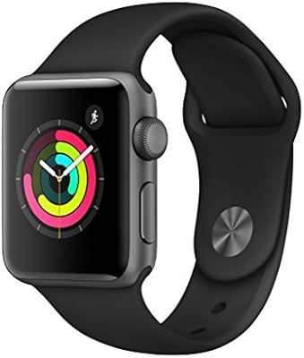Apple Watch Series 3 (GPS, 38mm) - Space Grey Aluminum Case with Black Sport Band | Amazon (UK)