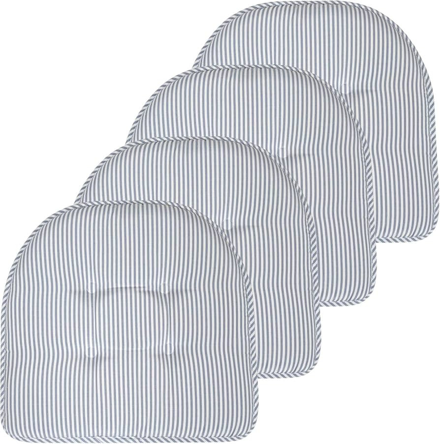 Sweet Home Collection Chair Cushion Memory Foam Pads Tufted Slip Non Skid Rubber Back U-Shaped 17... | Amazon (US)