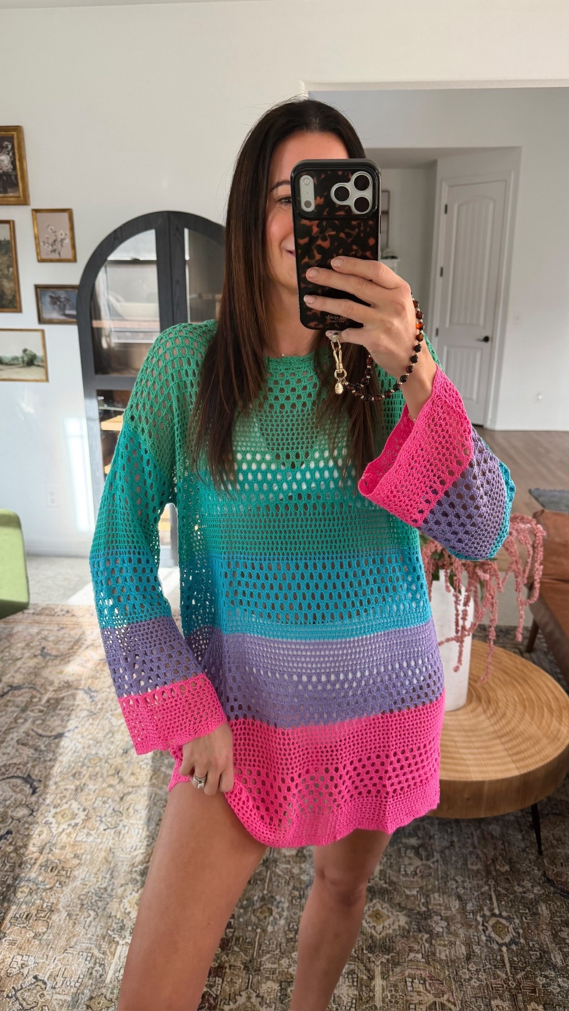 This cover-up mini dress is so cute and the color scheme is giving me rainbow mermaid vibes! 

#LTKgrwm #LTKSwim #LTKTall