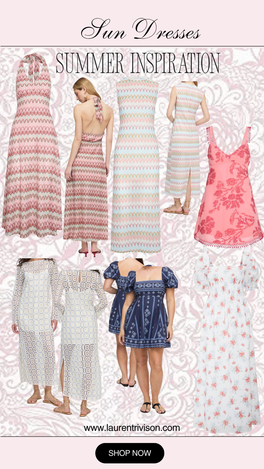 Guys it is Summer dress season 🌸☀️  and I am loving all these fun sun dresses perfect for any occasion. Loving the light pastel halter dress. The crochet look is perfect for a beach over up or the bunch, a vacation or just a beach day! 

 #LTKootd #LTKSeasonal #LTKMidsize