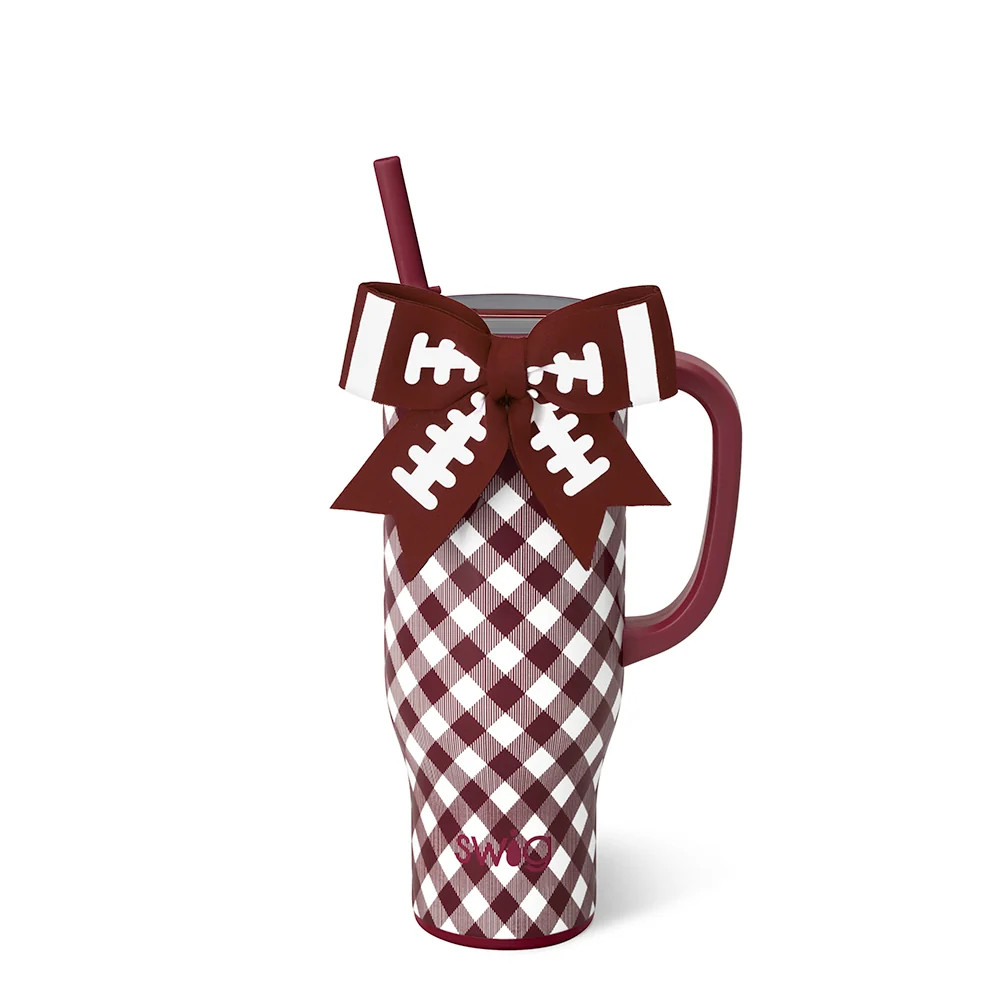 Gameday Gingham Maroon Mega Mug 30oz | Swig Life