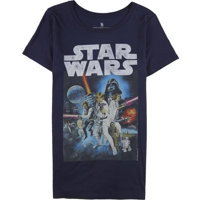 Junk Food Womens Star Wars Poster Graphic T-Shirt, Blue, 1X | Target