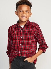 Patterned Poplin Built-In Flex Shirt for Boys | Old Navy (US)