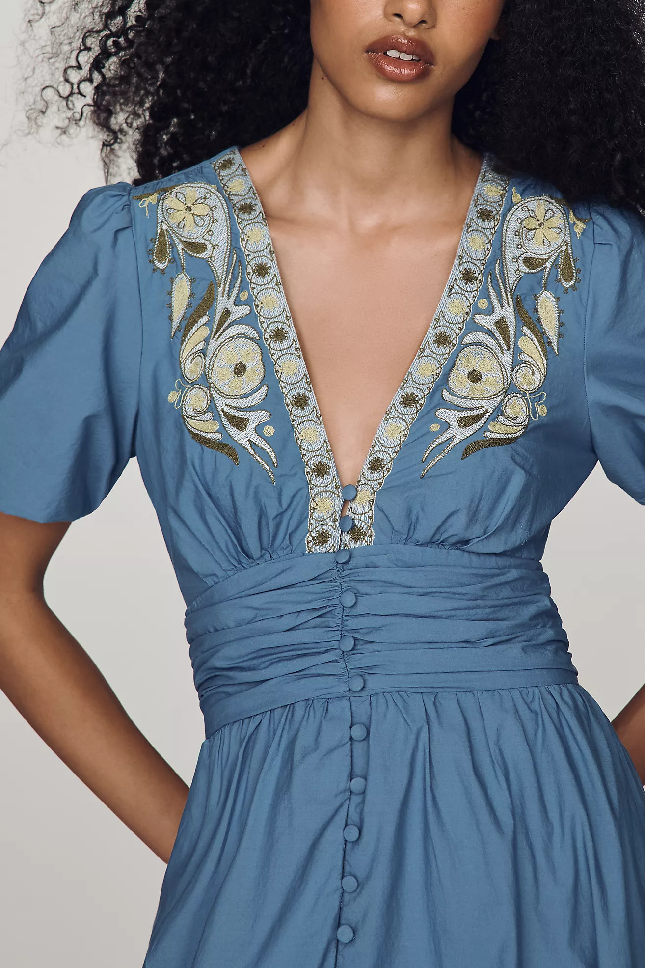 By Anthropologie Katerina Embroidered Maxi Dress | Anthropologie (US)