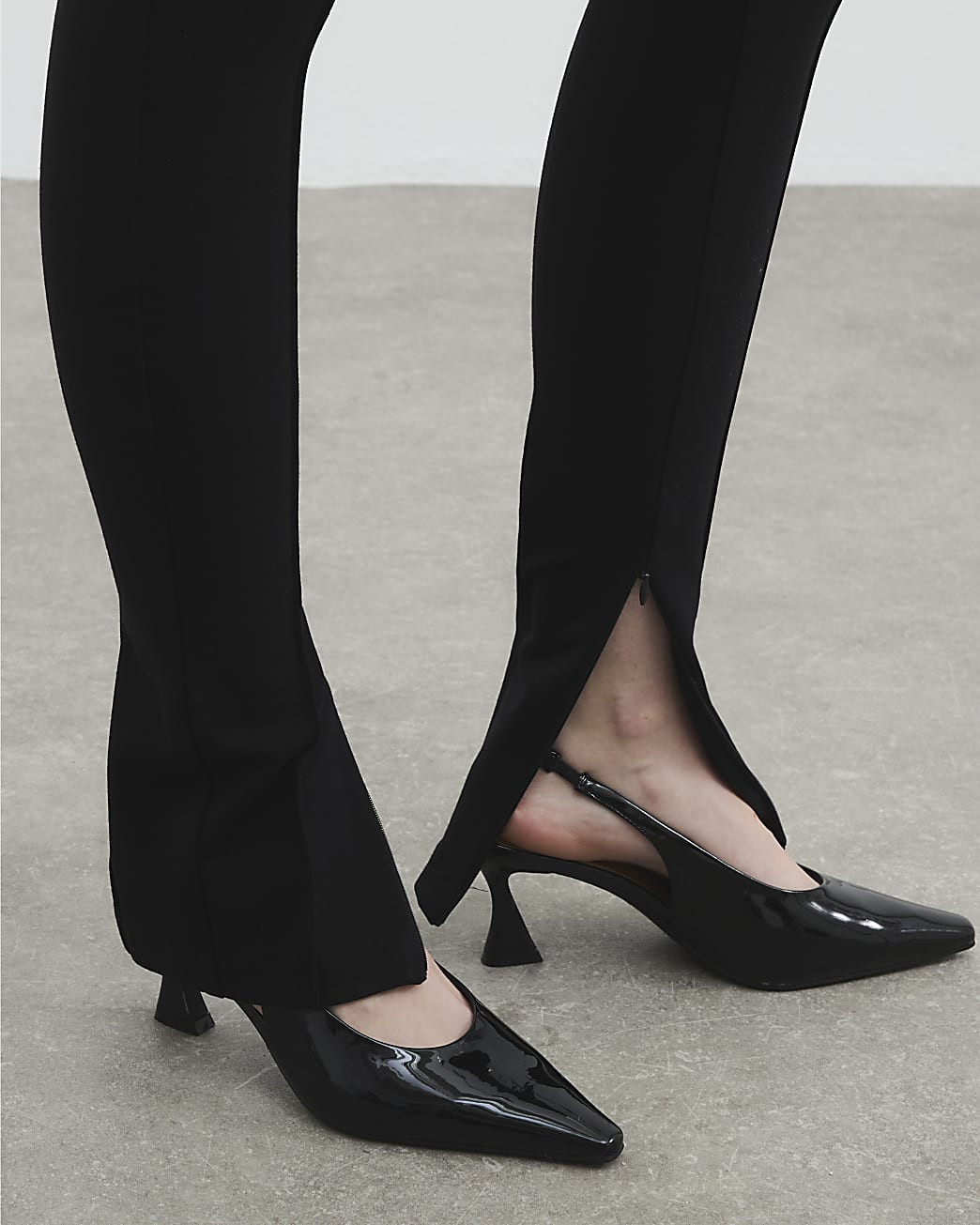 Black Wide Fit Pointed Court Heels | River Island UK & IE