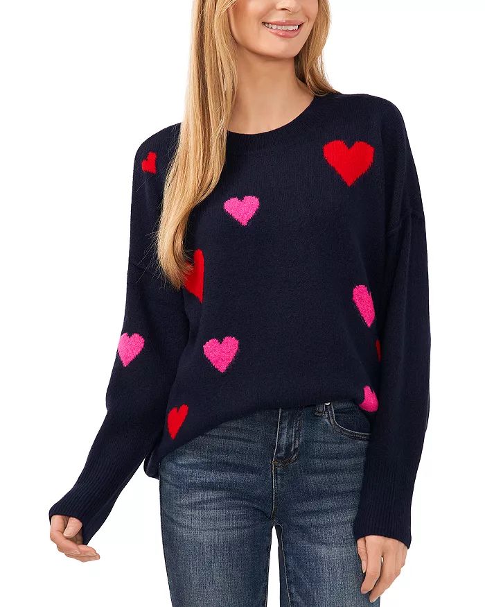 Heart Pattern Crewneck Sweater | Bloomingdale's (US)