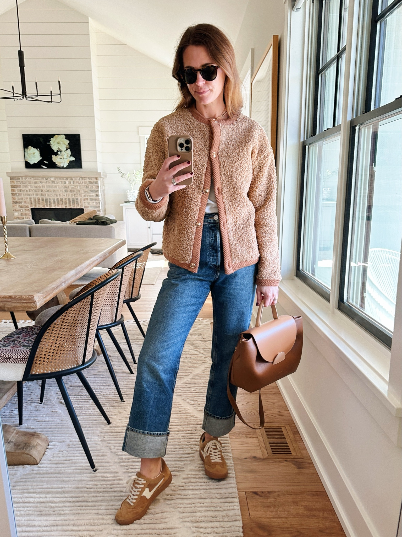 Sweater/jacket runs a little oversized. I’m in my usual size small
Jeans run very big, I’m in a 23 (I usually wear 25/26)
Shoes true to size 

#LTKOver40 #LTKStyleTip #LTKSeasonal