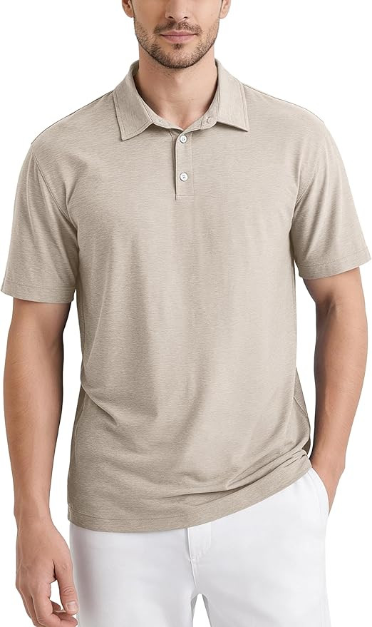 ODODOS Men's Performance Polo - odSTRATUM Tech Short Sleeve Golf T-Shirts Ultra Soft Moisture Wic... | Amazon (US)