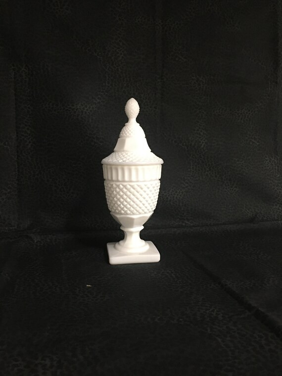 Milk Glass Lidded Jar | Etsy (US)