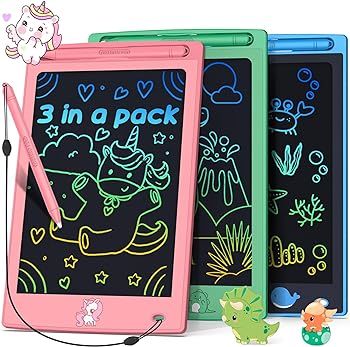 FLUESTON LCD Writing Tablet for Kids,Drawing Tablet for Boys Girls 3 4 5 6 7 8 Year,8.8 Inch 3pcs... | Amazon (US)