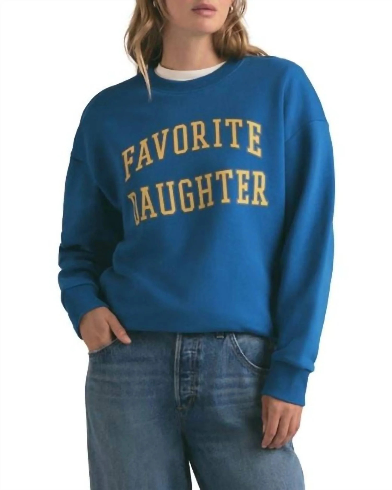 Logo Crewneck Sweatshirt In Sapphire | Shop Simon