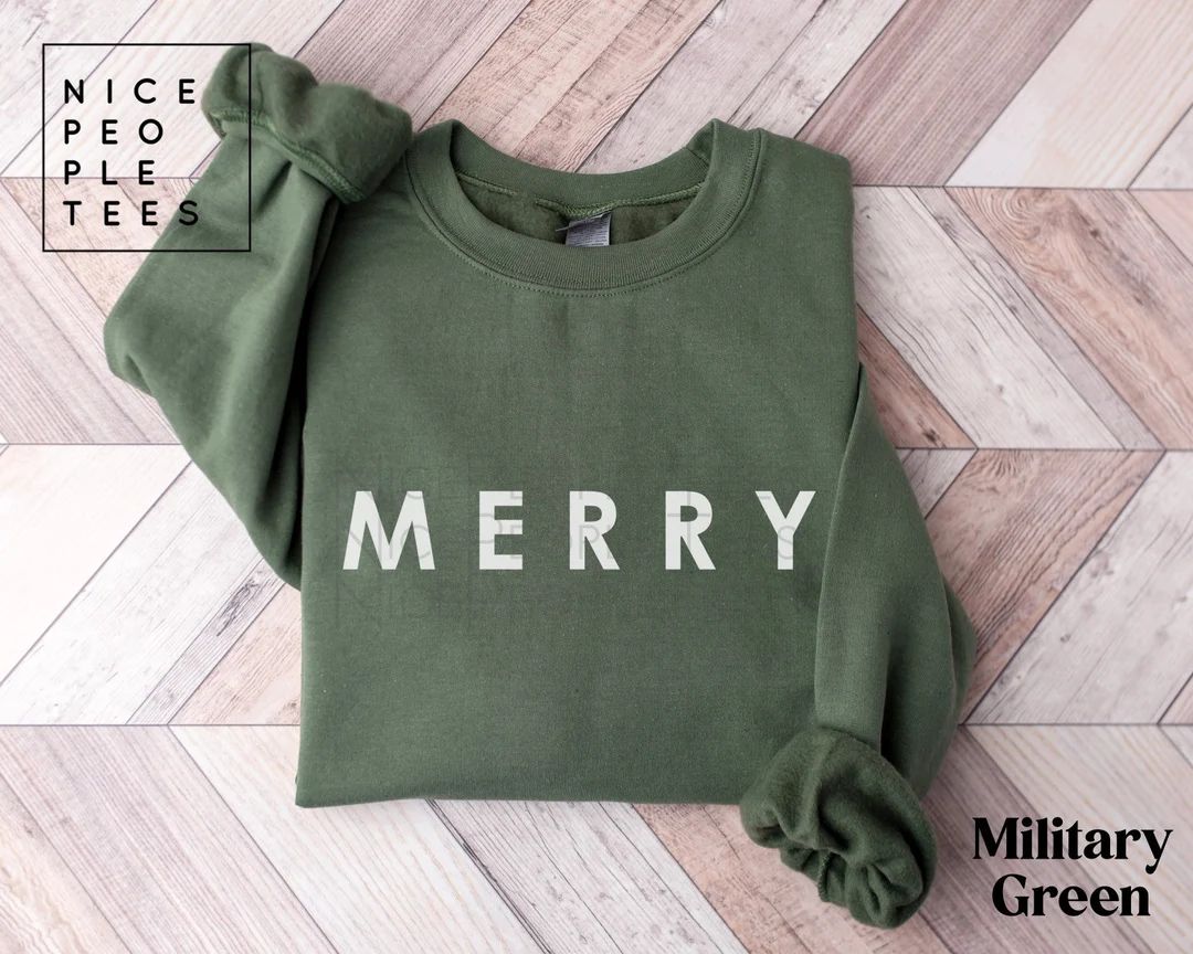 Christmas Sweatshirt, Merry Christmas Sweatshirt, Christmas shirt for Women, Christmas Crewneck S... | Etsy (US)