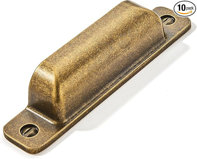 10 Packs 3-Inch Drawer Pulls Antique Brass Cabinet Cup Pulls Kitchen Hardware Cabinet Handles Cab... | Amazon (US)