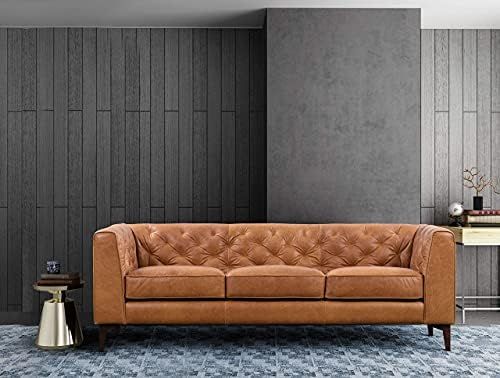 Poly and Bark Essex Sofa in Full-Grain Pure-Aniline Italian Tanned Leather in Cognac Tan | Amazon (US)